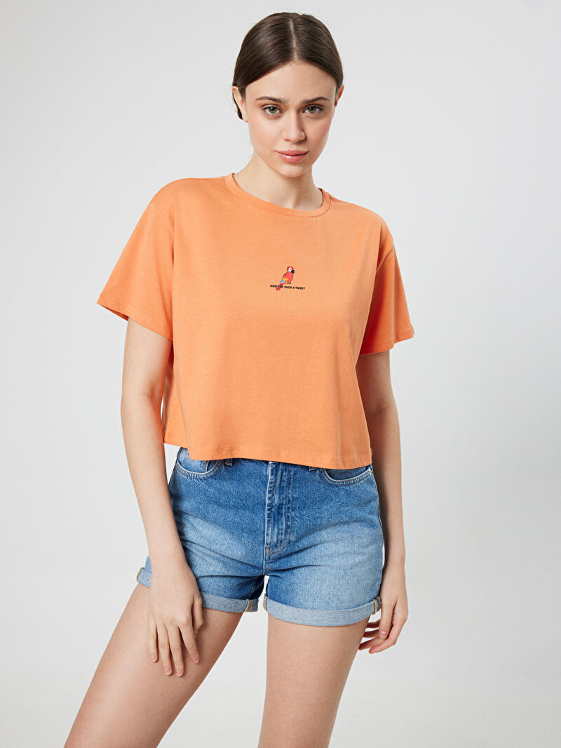 Regular Long Crop Kadın Tshirt K.kol