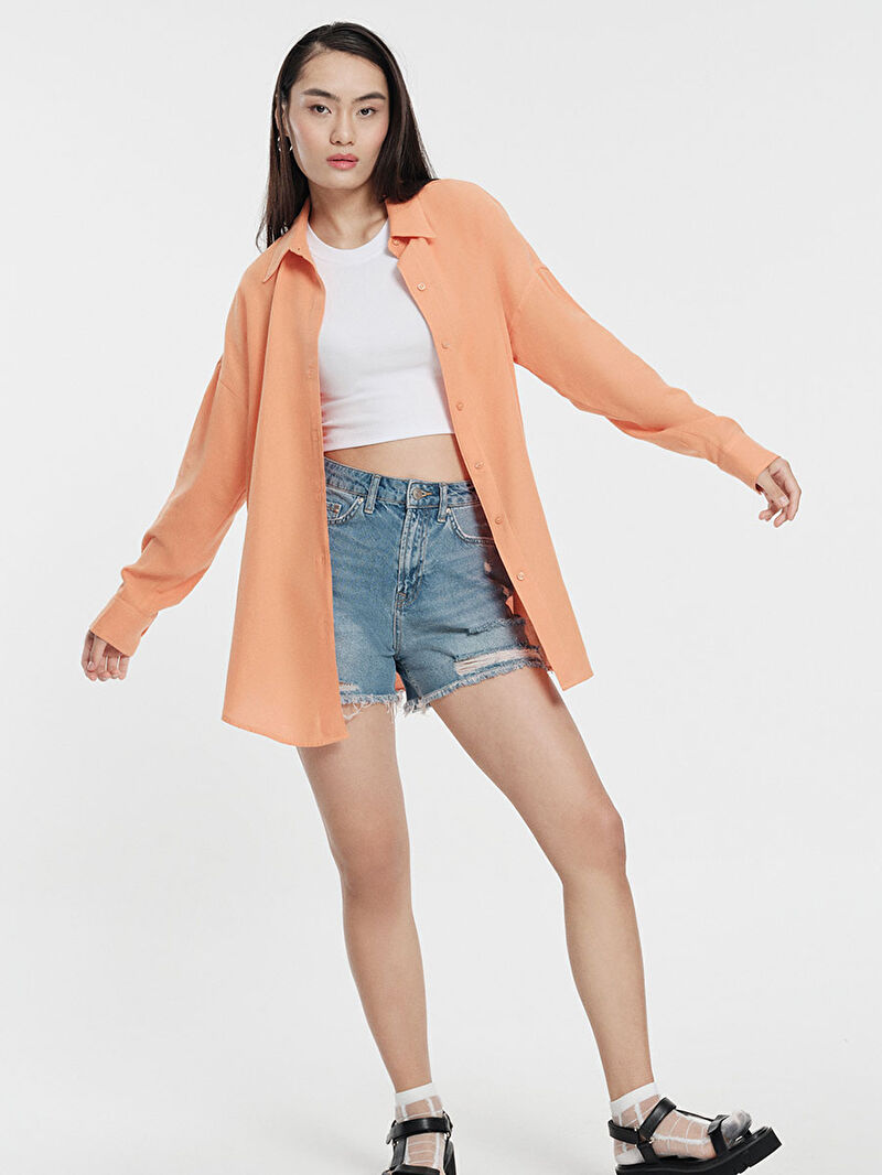 Loose Fit Kadın Gömlek U.kol