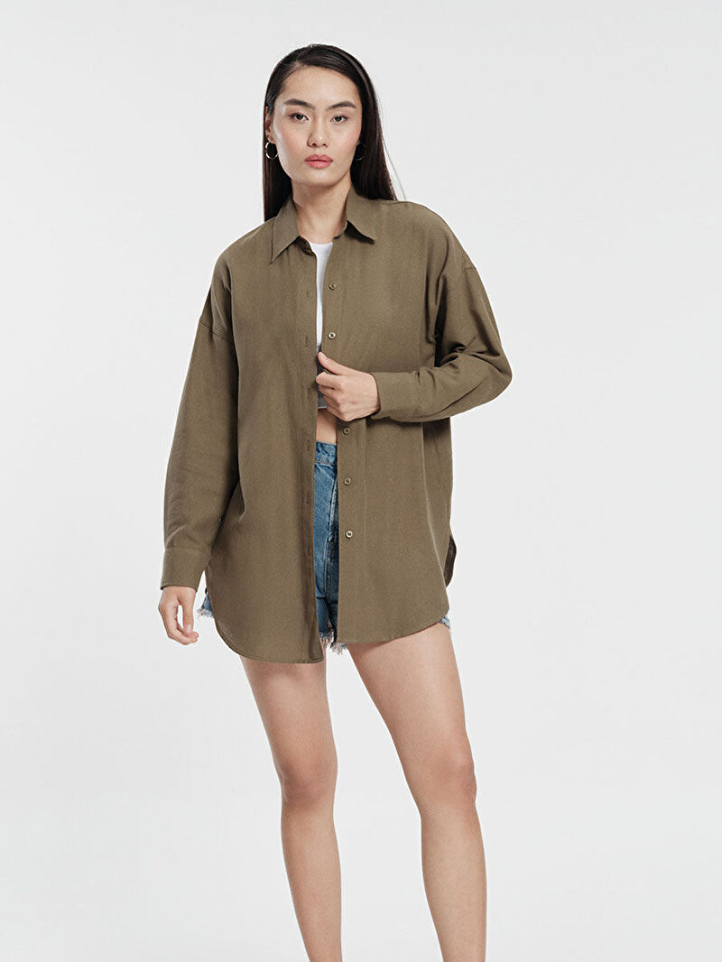 Loose Fit Kadın Gömlek U.kol