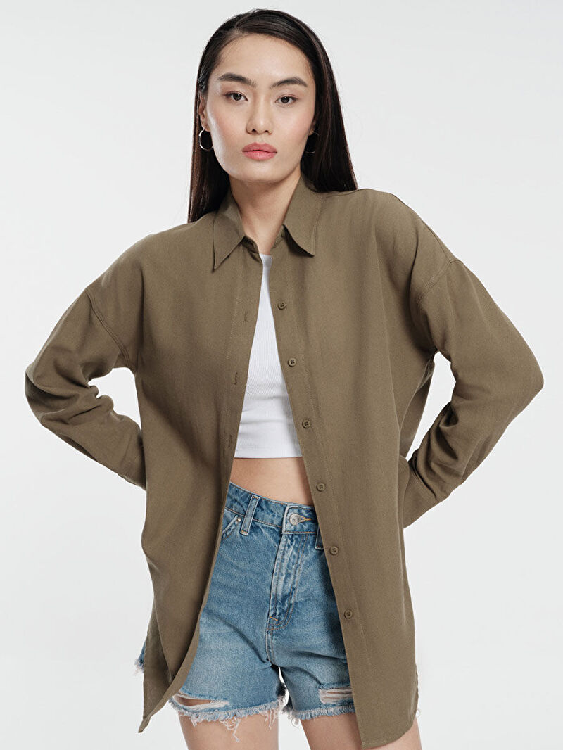 Loose Fit Kadın Gömlek U.kol