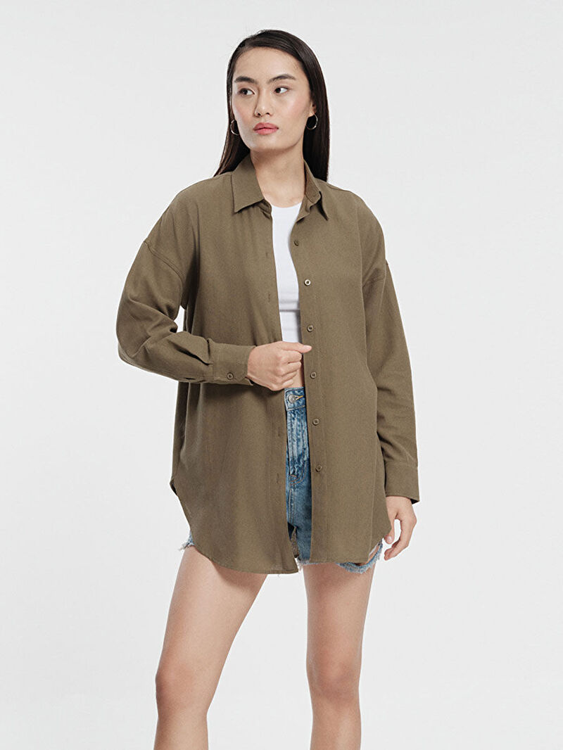Loose Fit Kadın Gömlek U.kol