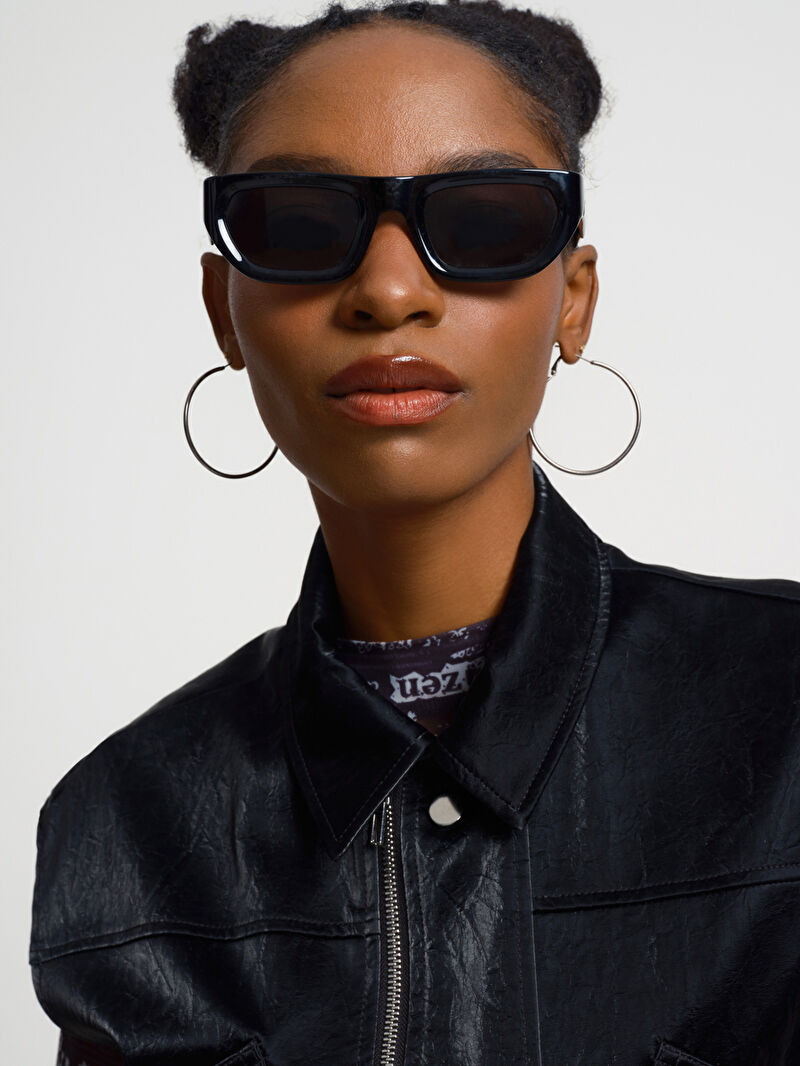 Crop Kadın Yelek Pu