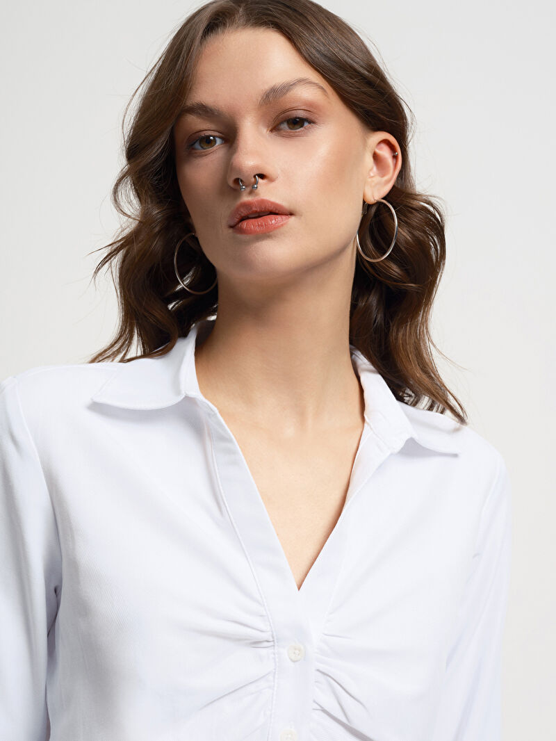 Crop Kadın Gömlek U.kol