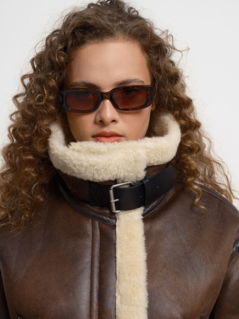 Loose Fit Kadın Mont Pu