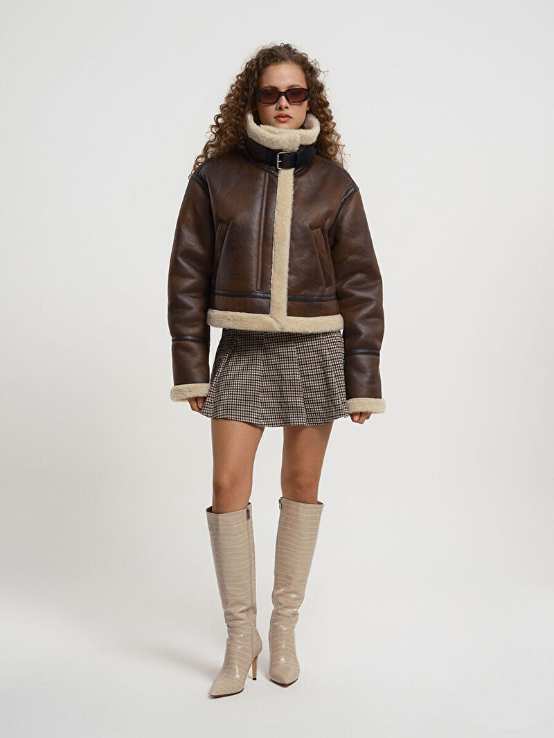 Loose Fit Kadın Mont Pu