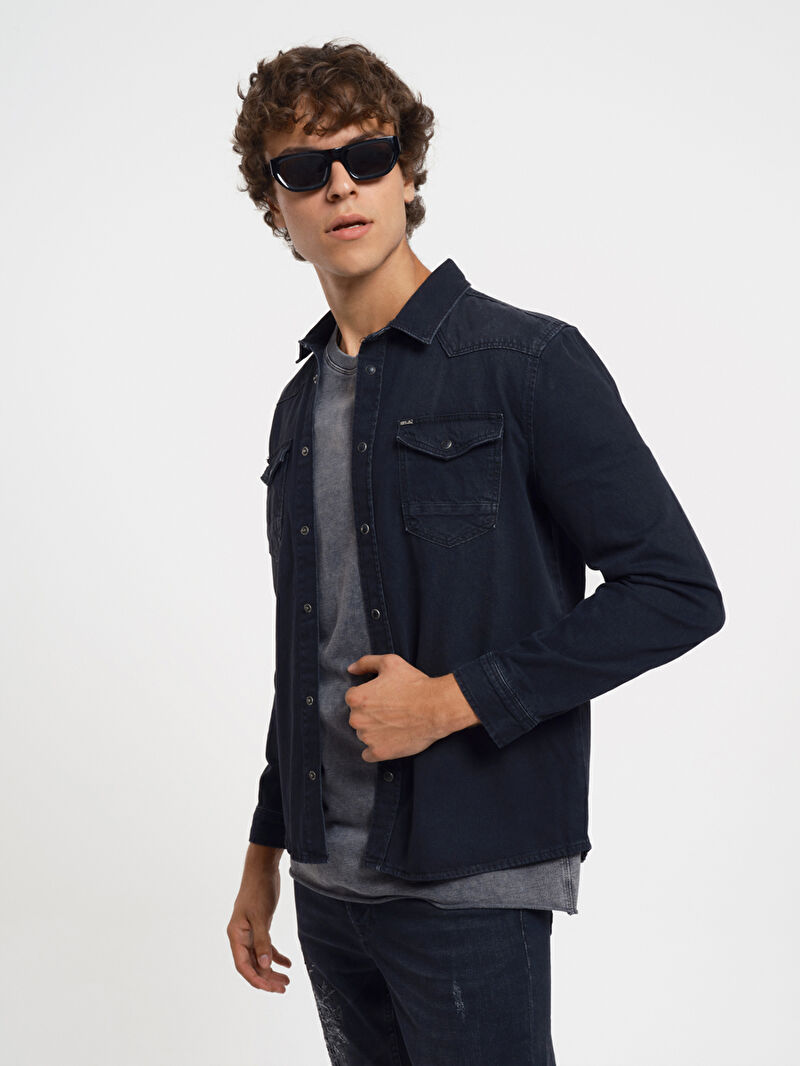 Slim Fit Erkek Gömlek U.kol