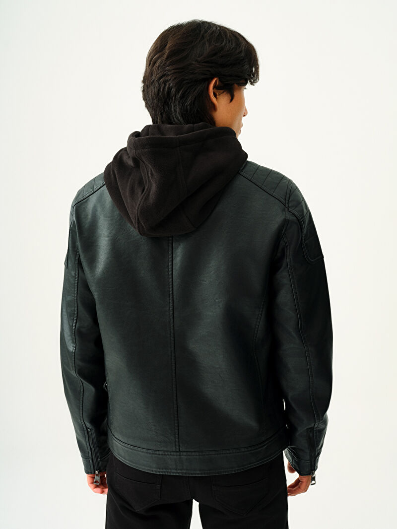 Erkek Siyah Regular Fit Mont Pu