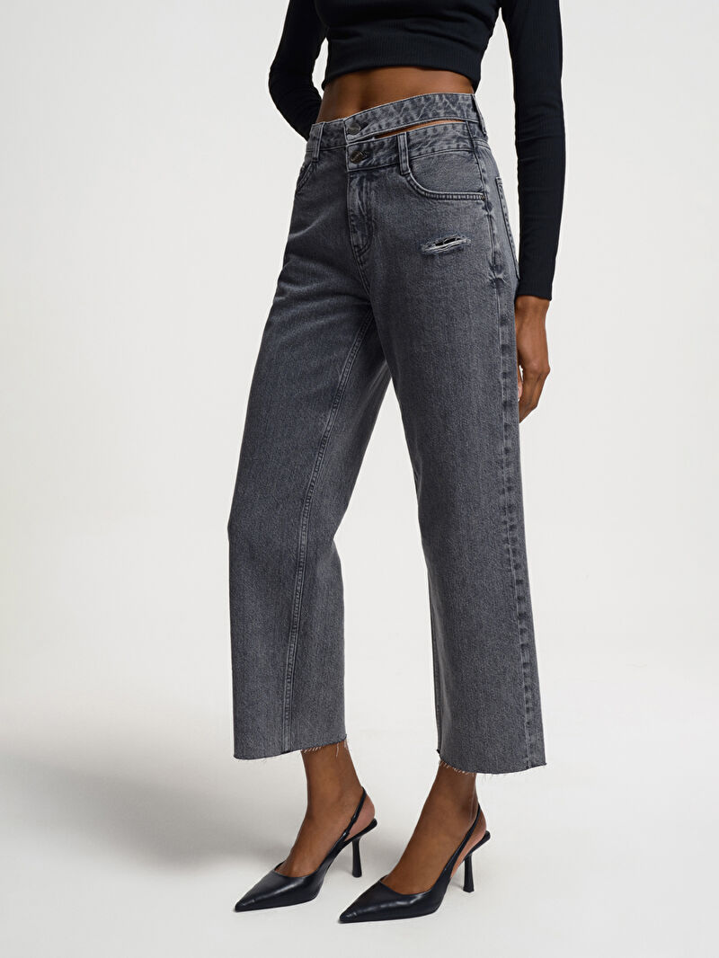 Crop Wide Leg Regular Fit Kadın Pantolon