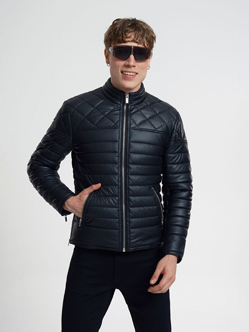 Slim Fit Erkek Mont Pu
