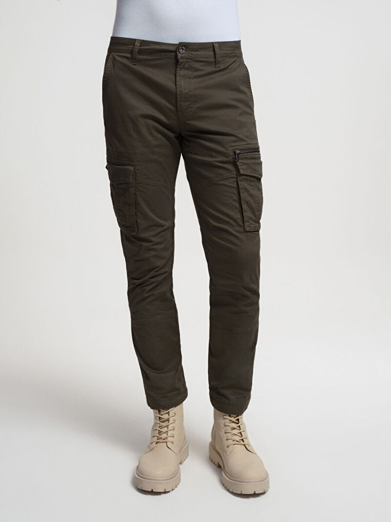 Medium Rise-regular Fit-wide Leg Cropped Erkek Pantolon