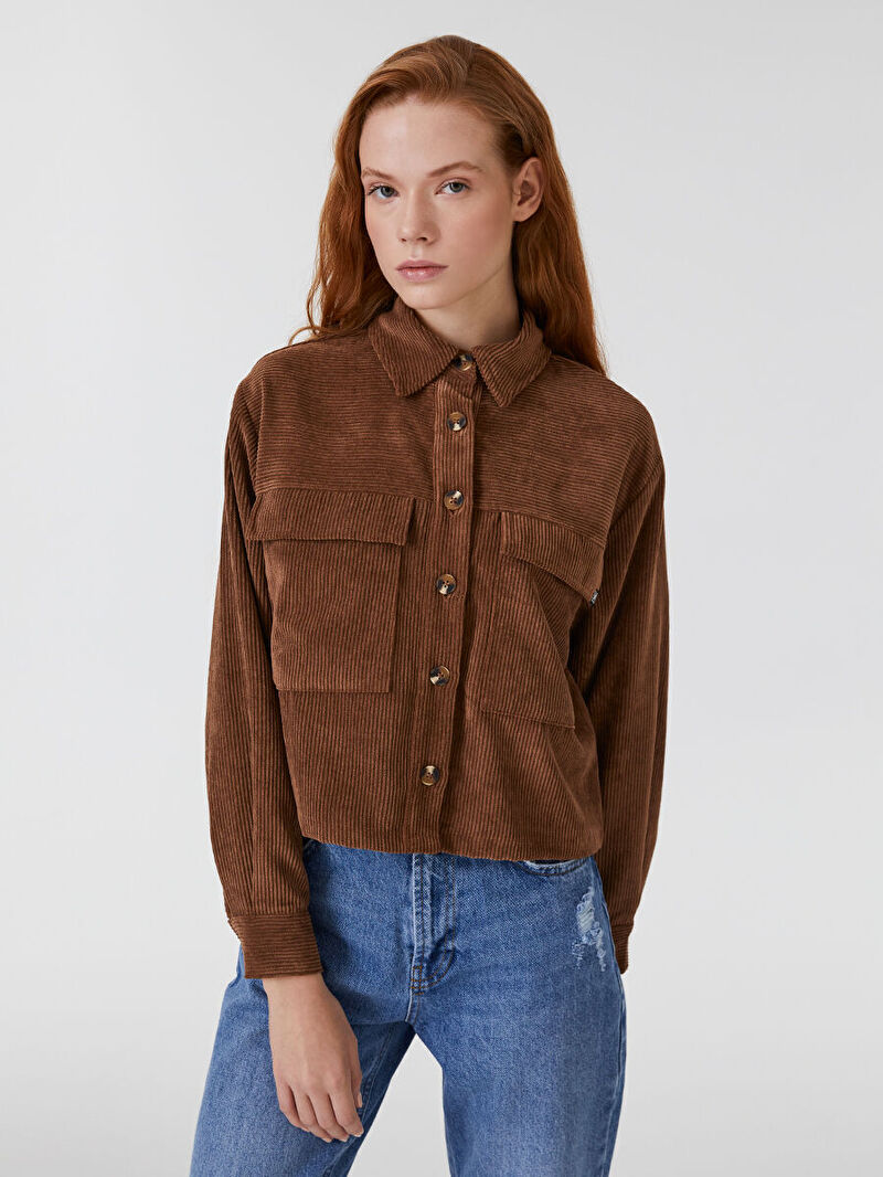 Crop Kadın Gömlek U.kol