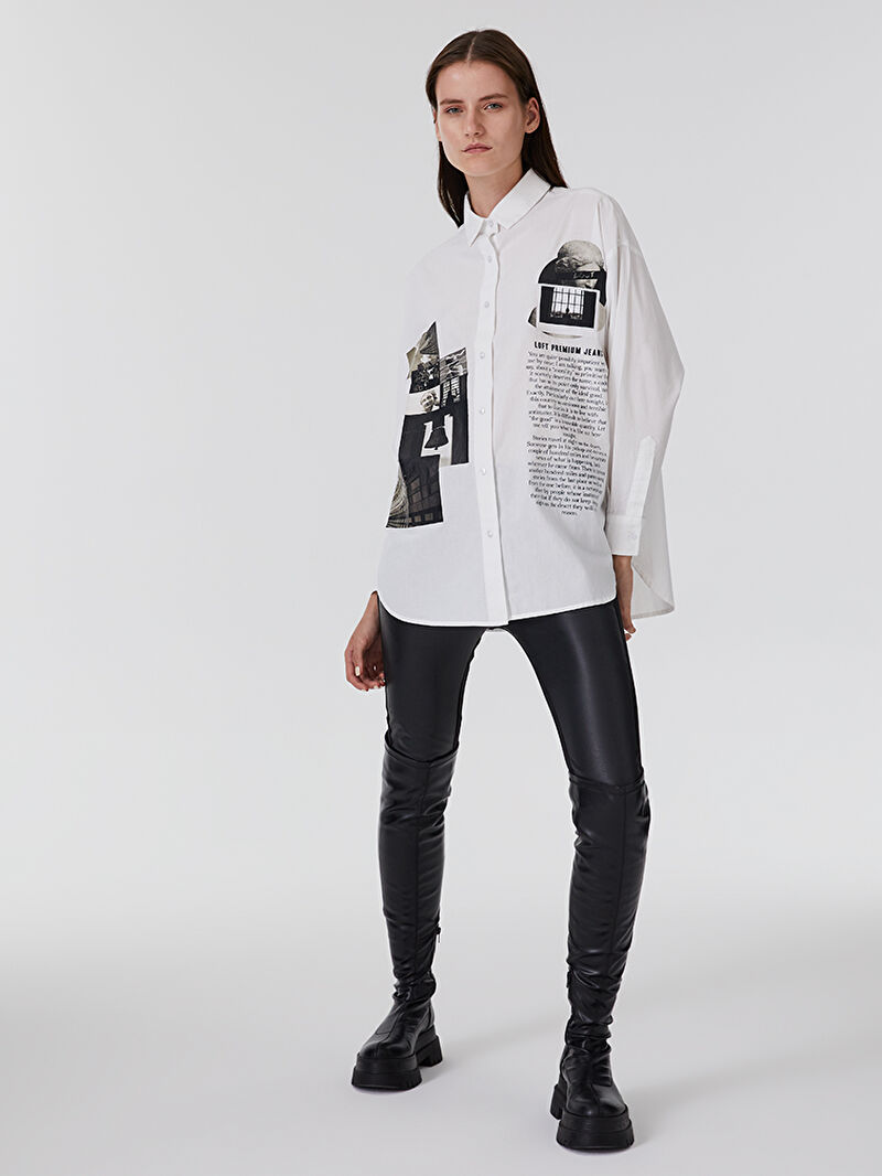 Loose Fit Kadın Gömlek U.kol