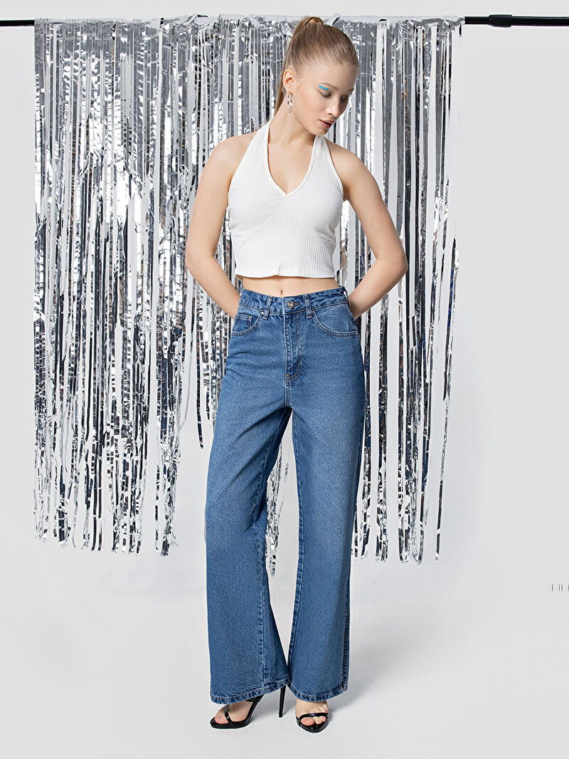 Long Wide Leg Regular Fit Kadın Pantolon