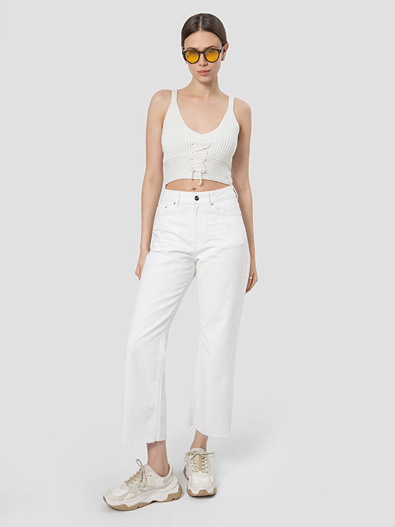Crop Wide Leg Regular Fit Kadın Pantolon