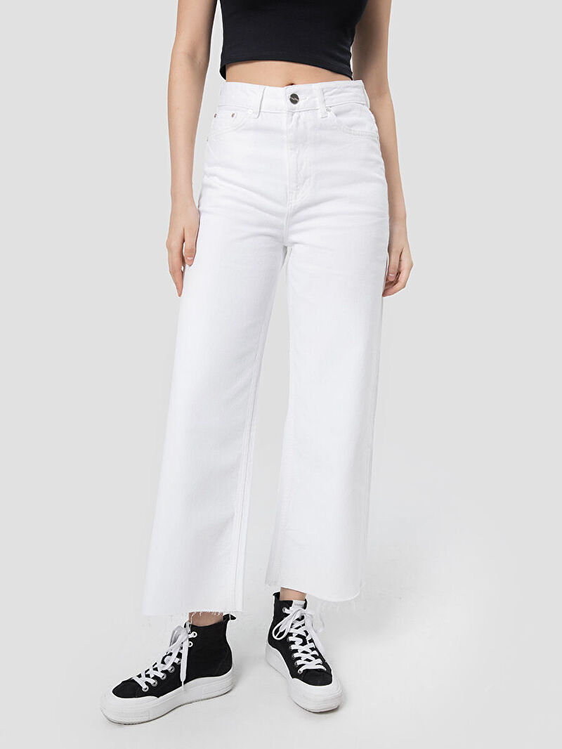 Crop Wide Leg Regular Fit Kadın Pantolon