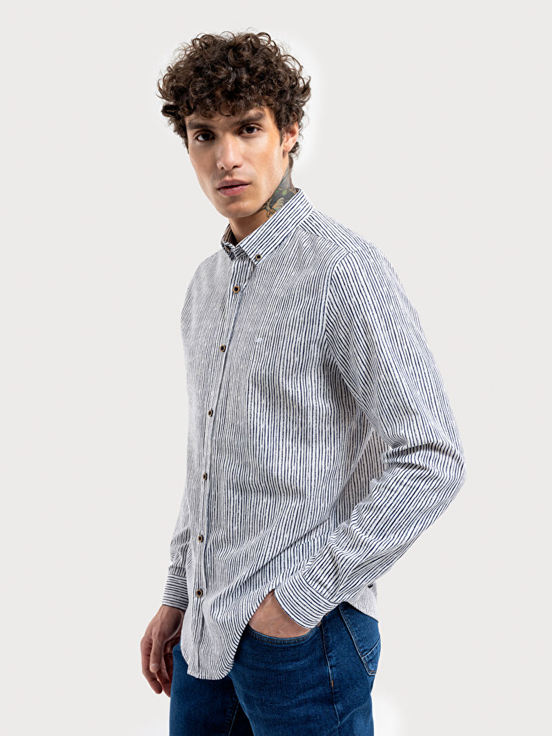 Slim Fit Erkek Gömlek U.kol