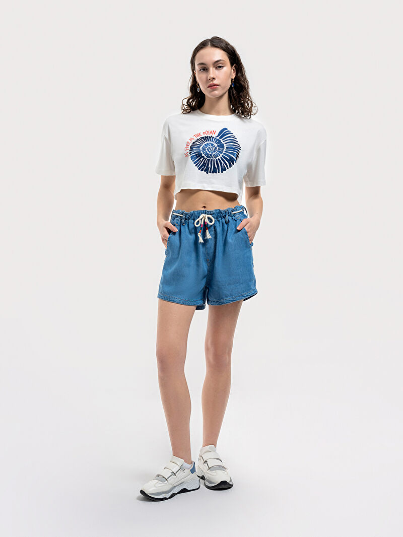 Loose Crop Kadın Tshirt K.kol