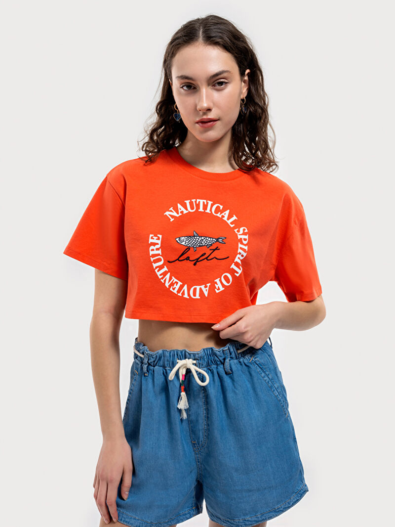 Loose Crop Kadın Tshirt K.kol