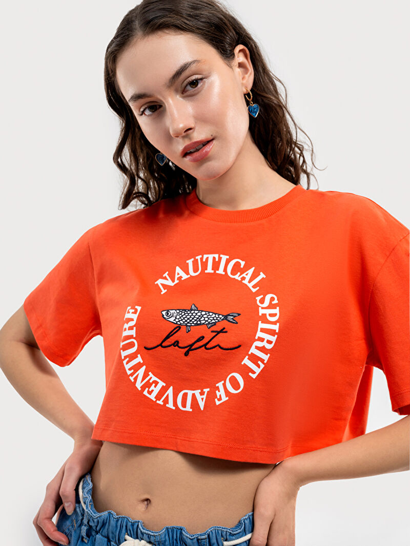 Loose Crop Kadın Tshirt K.kol