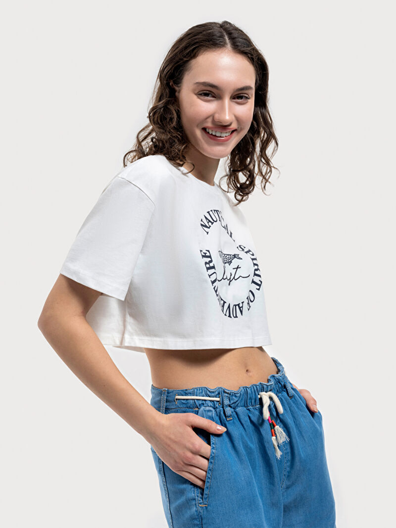 Loose Crop Kadın Tshirt K.kol