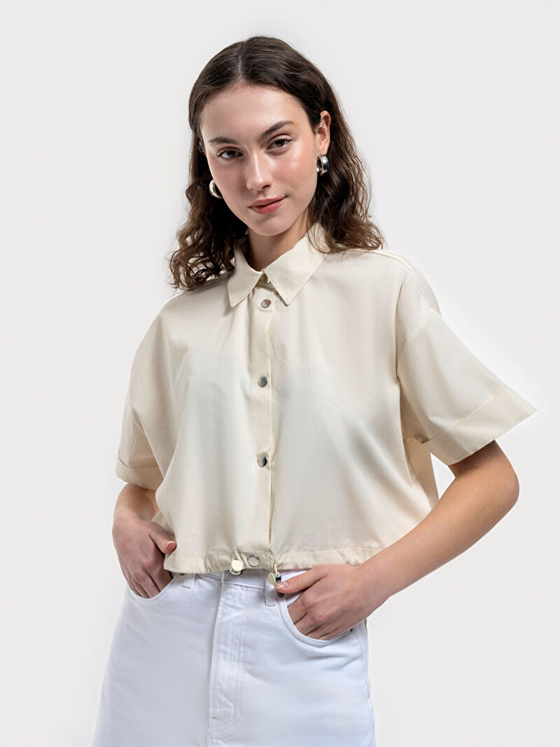 Long Crop Kadın Gömlek K.kol