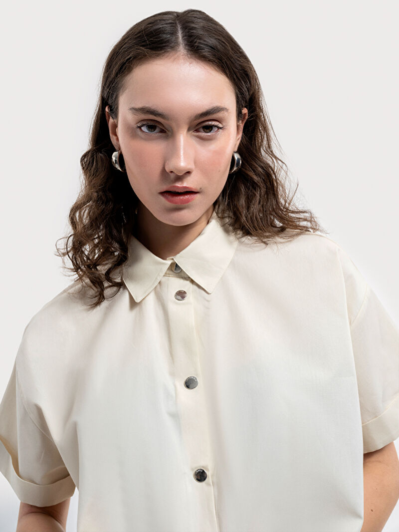 Long Crop Kadın Gömlek K.kol