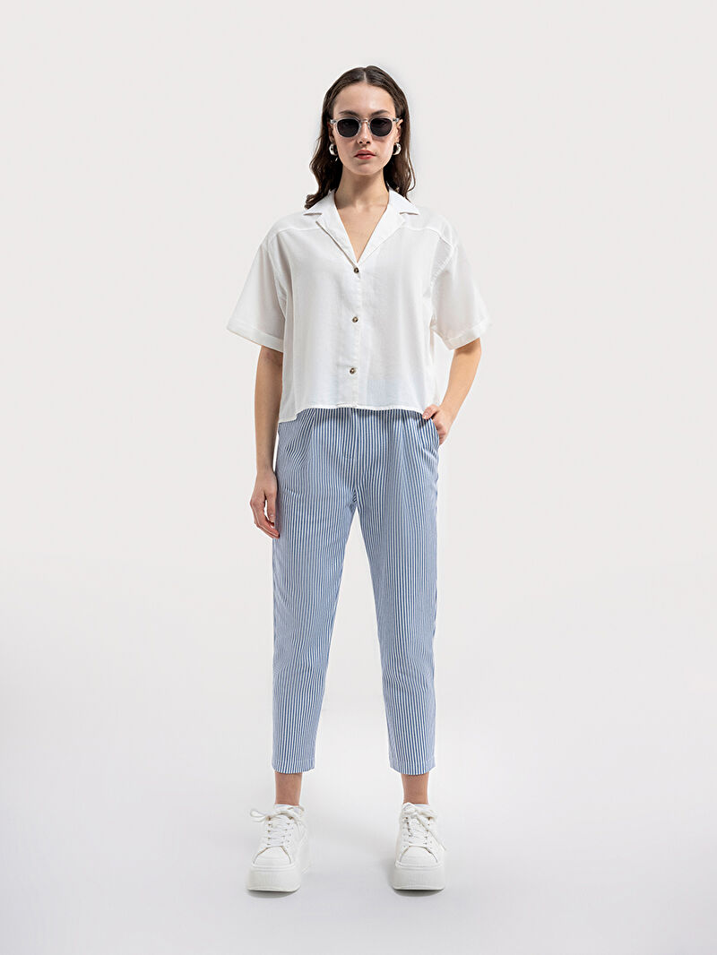 Loose Crop Kadın Gömlek K.kol