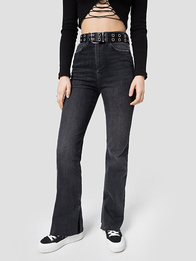 Long Flare Slim Fit Kadın Pantolon