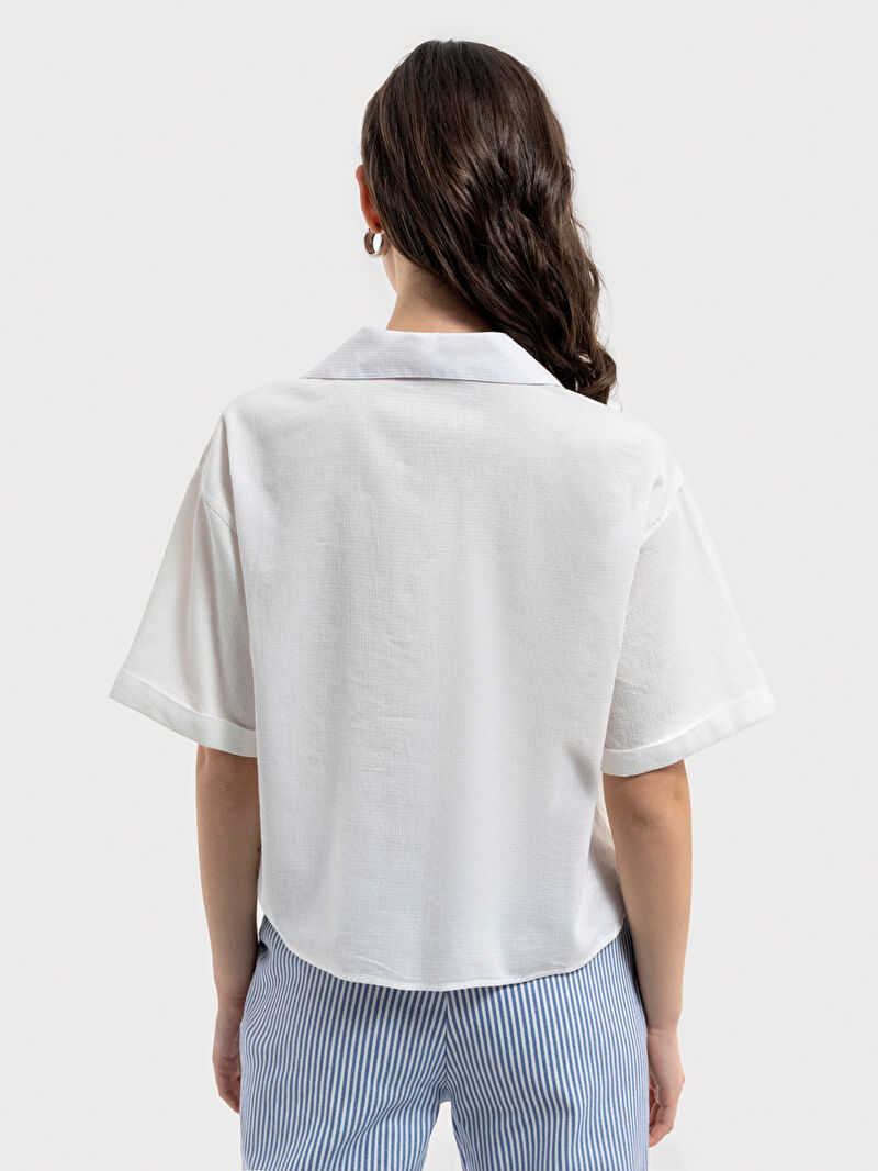 Loose Crop Kadın Gömlek K.kol