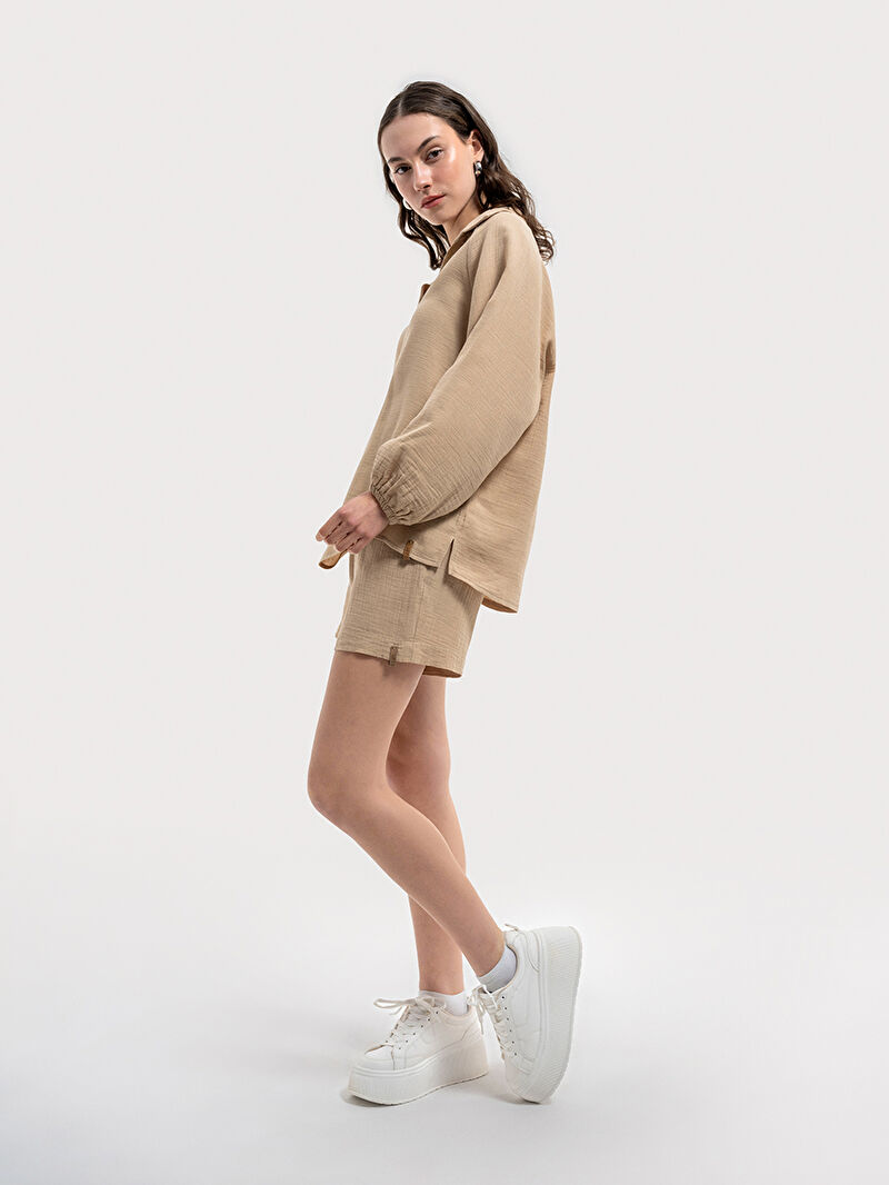 Oversize Kadın Gömlek U.kol