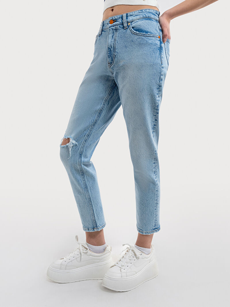 Mom Slim Fit Kadın Pantolon