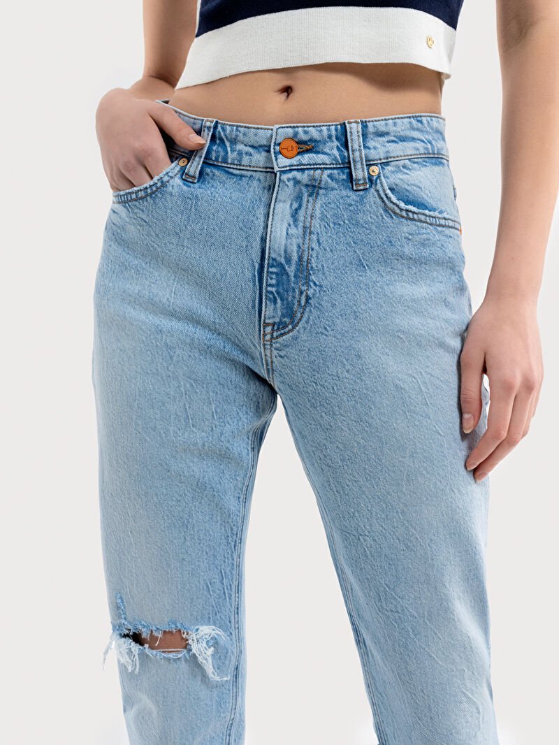 Mom Slim Fit Kadın Pantolon