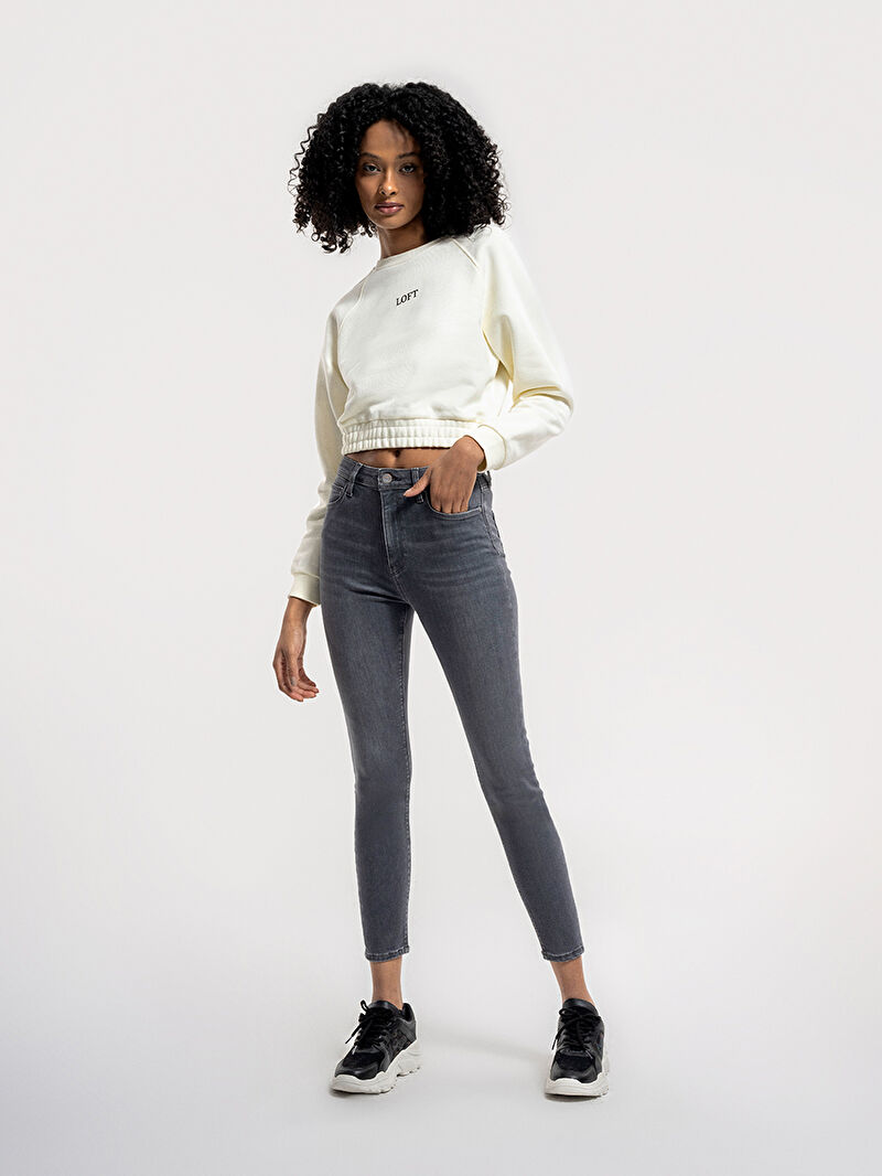 Regular Long Crop Kadın Sweatshirt