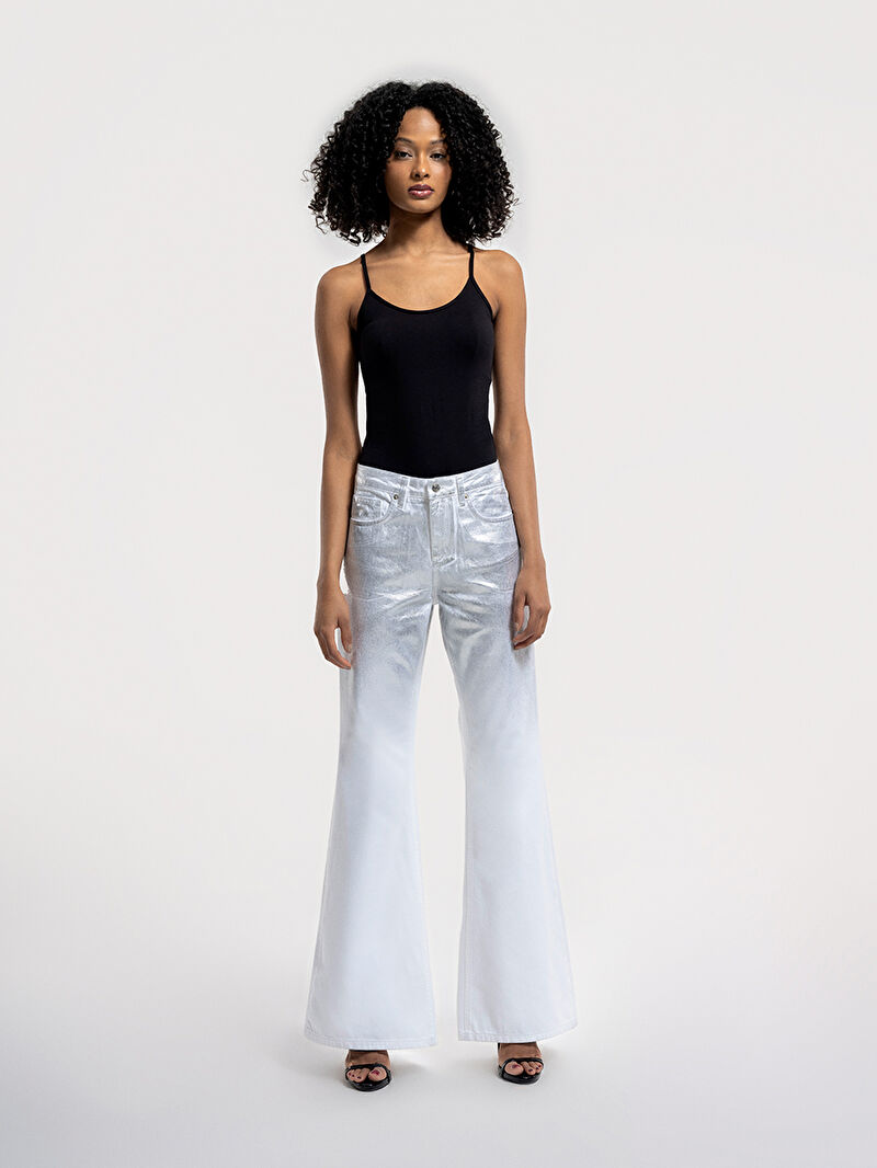 Flare Slim Fit Kadın Pantolon