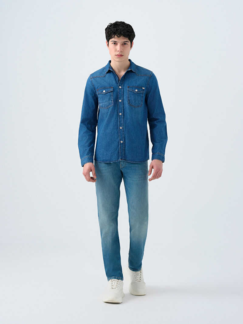 Slim Fit Erkek Gömlek U.kol
