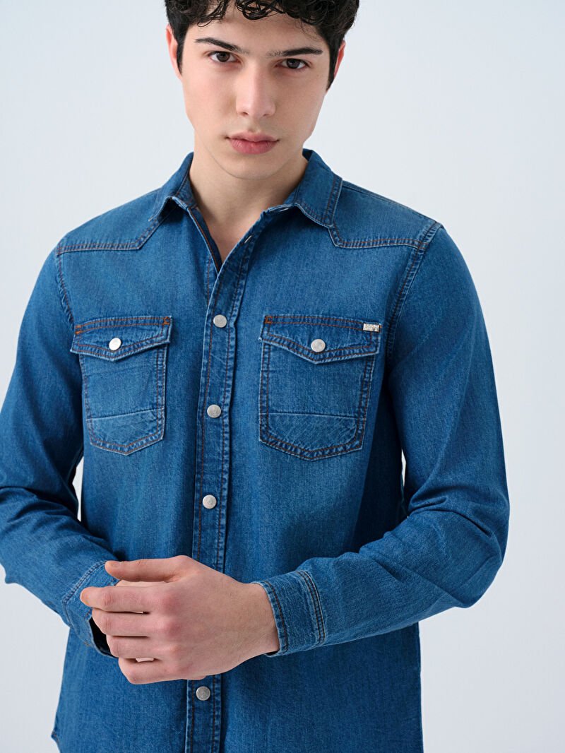 Slim Fit Erkek Gömlek U.kol