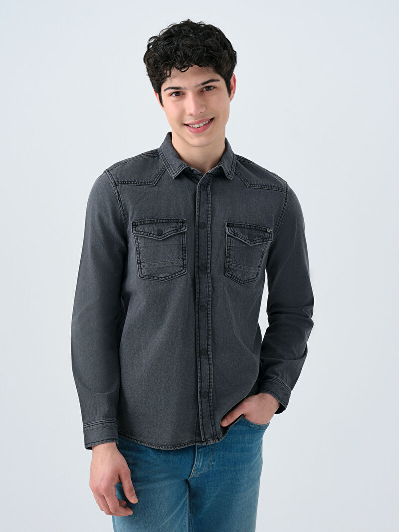 Slim Fit Erkek Gömlek U.kol