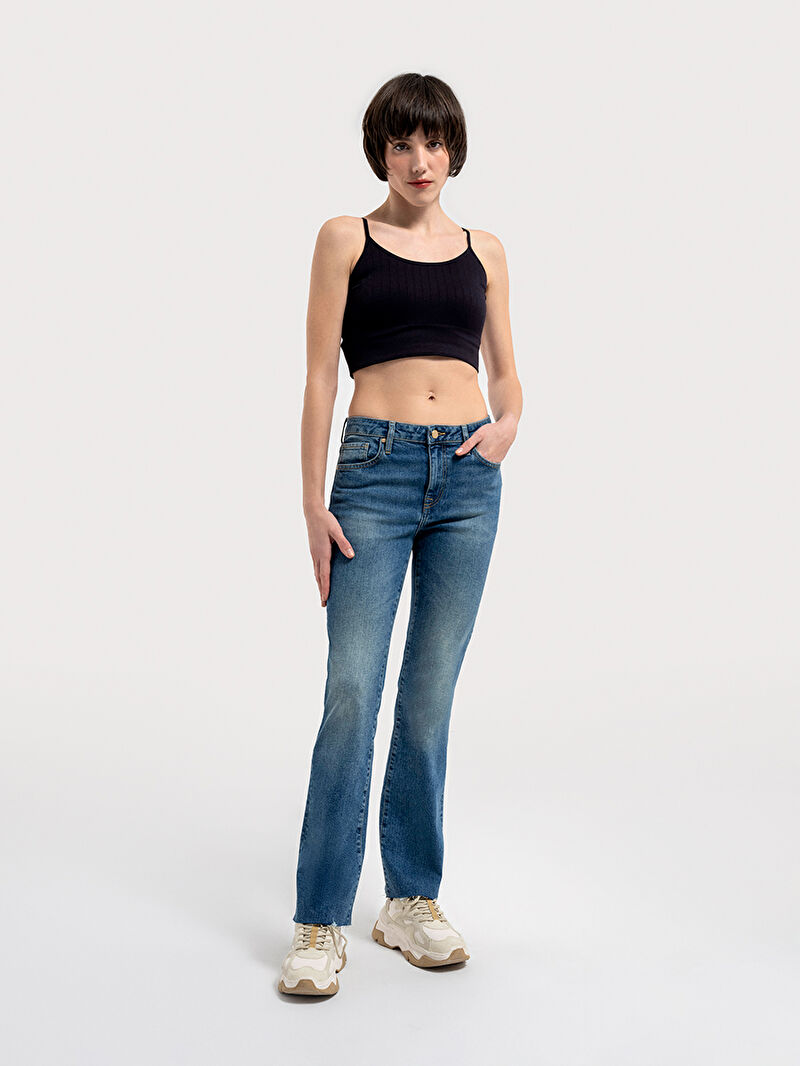 Flare Slim Fit Kadın Pantolon