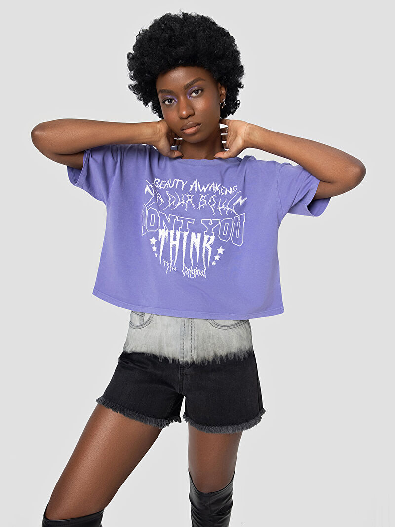 Long Crop Kadın Tshirt K.kol