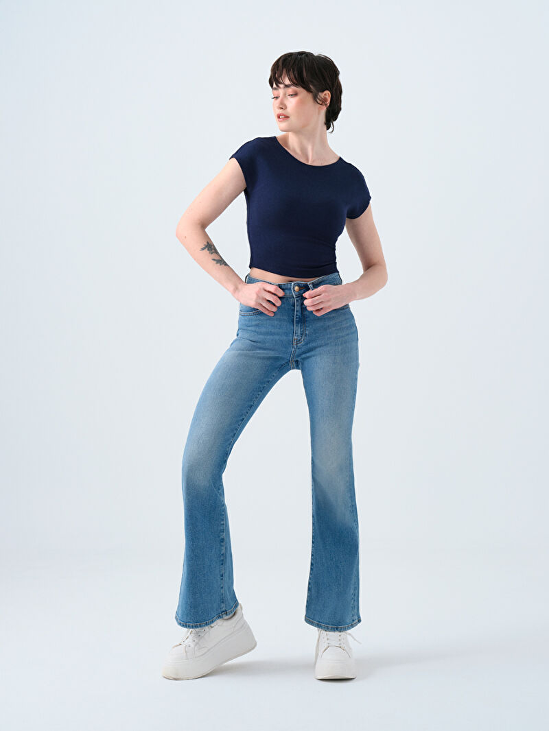 Flare Slim Fit Kadın Pantolon