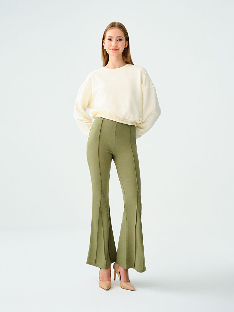 Long Crop Kadın Sweatshirt