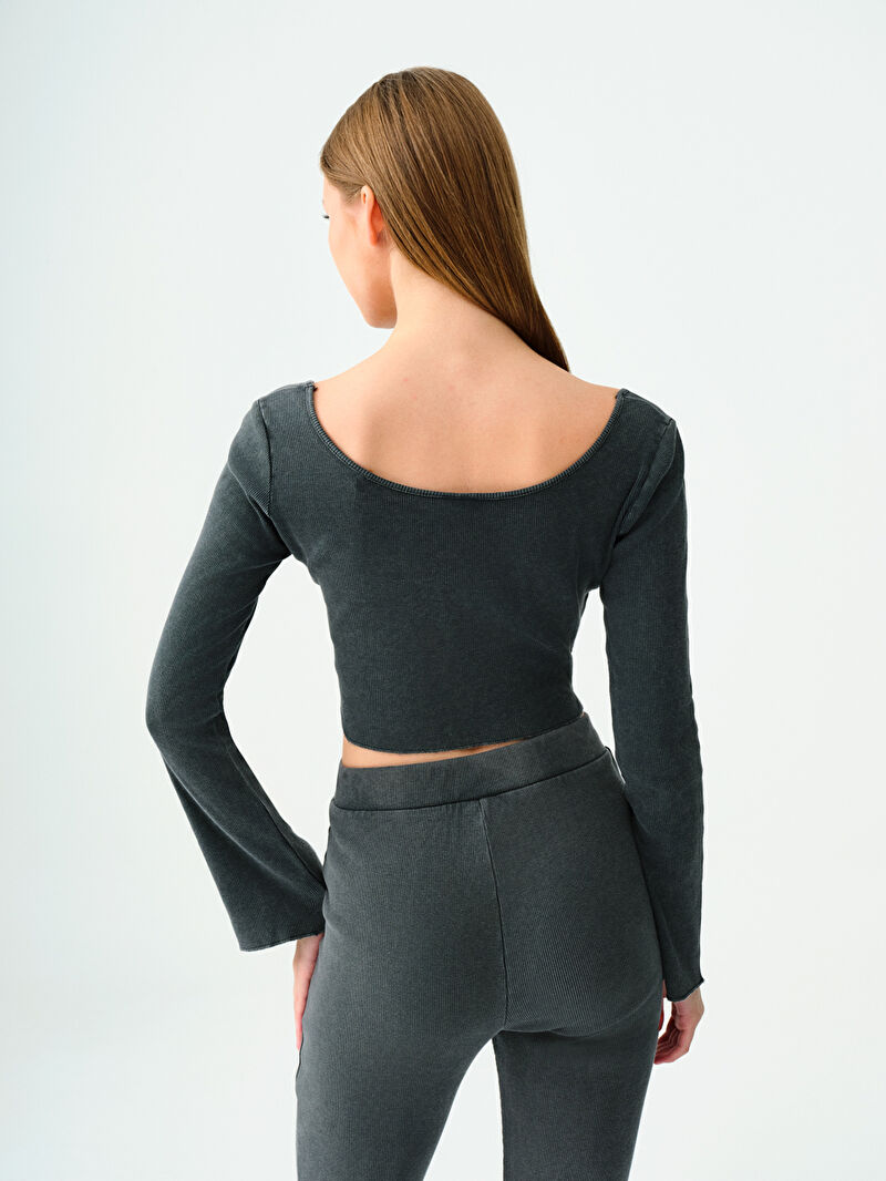 Crop Kadın Bluz U.kol