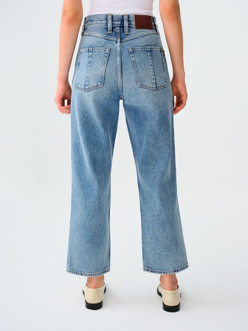 Vıntage Straıght Kadın Mavi Düz Paça Yüksek Bel Regular Fit Jean Pantolon