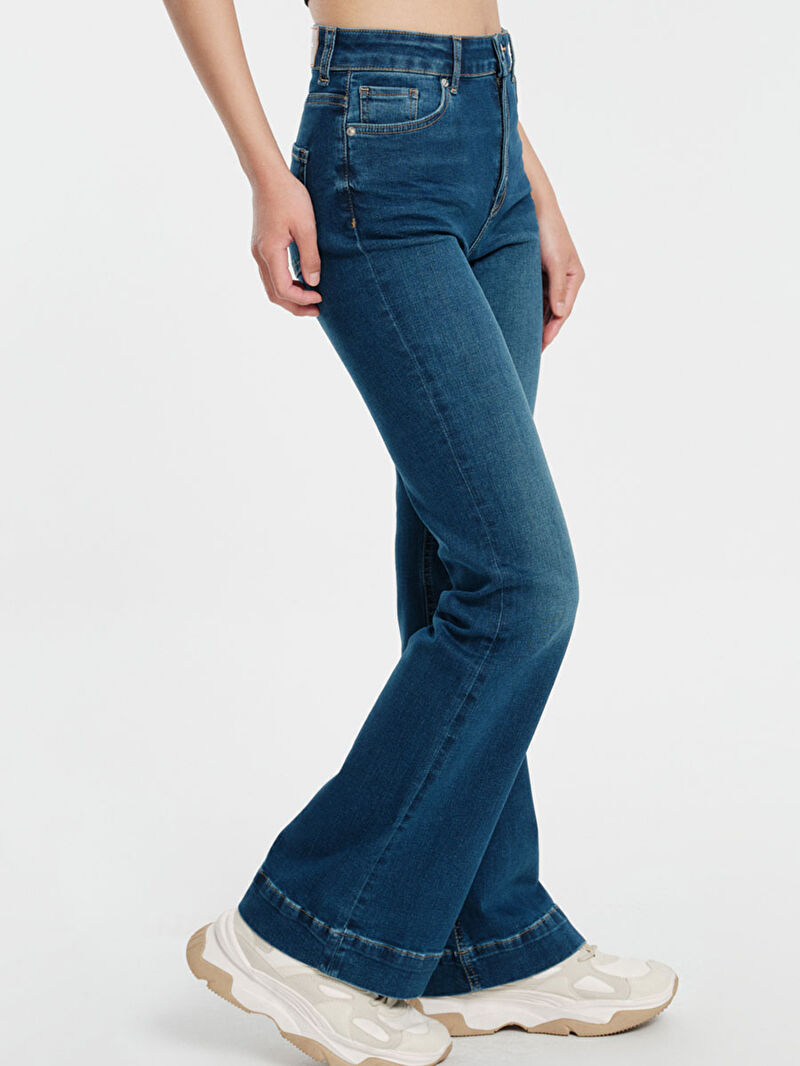 Long Flare Slim Fit Kadın Pantolon