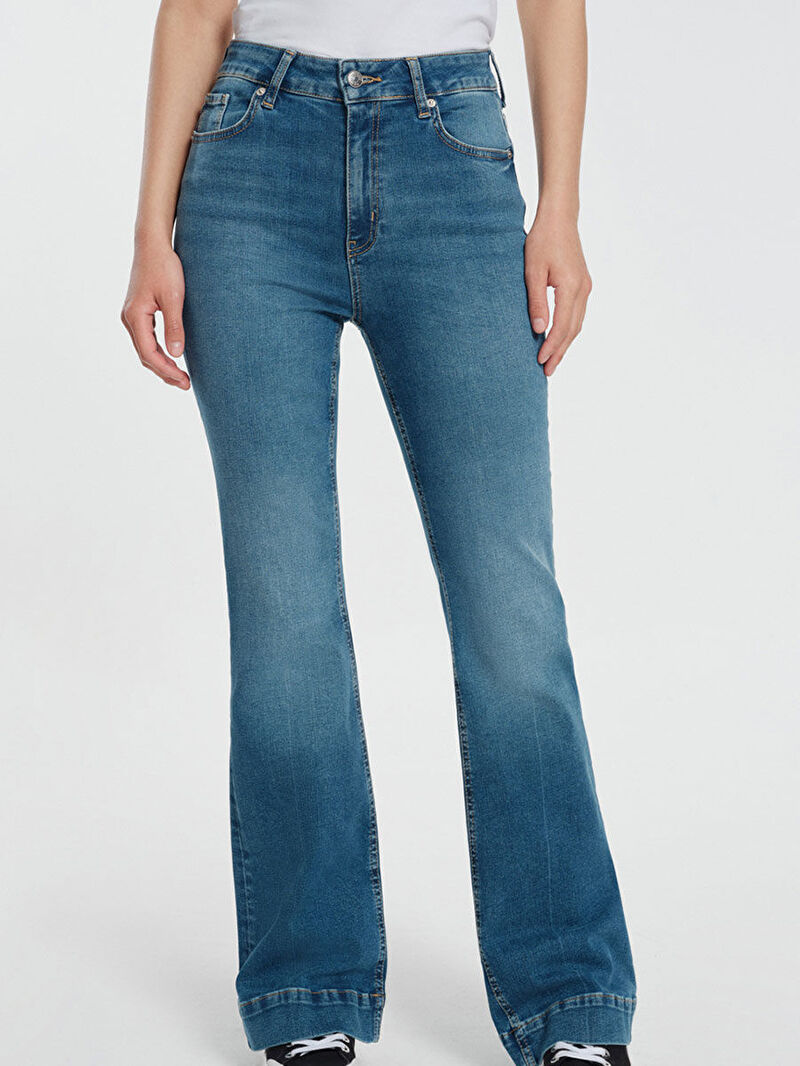 Long Flare Slim Fit Kadın Pantolon