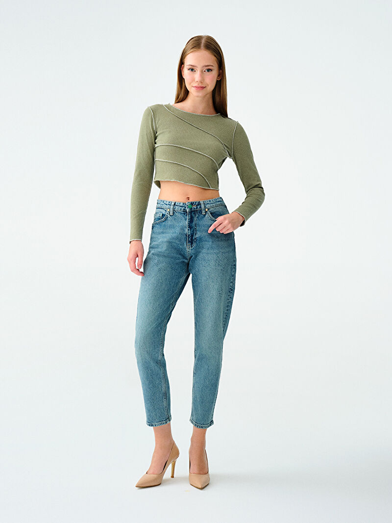 Mom Slim Fit Kadın Pantolon