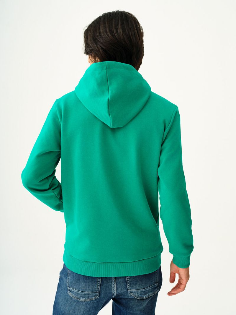Erkek Yeşil Kapüşonlu Regular Fit Sweatshirt