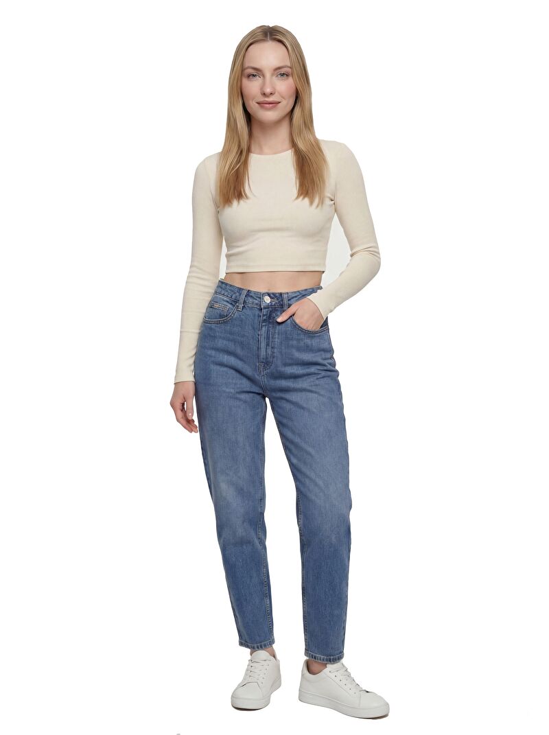 Mom Slim Fit Kadın Pantolon