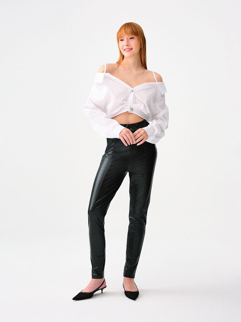 Kadın Siyah Dar Paça Yüksek Bel Skinny Tayt