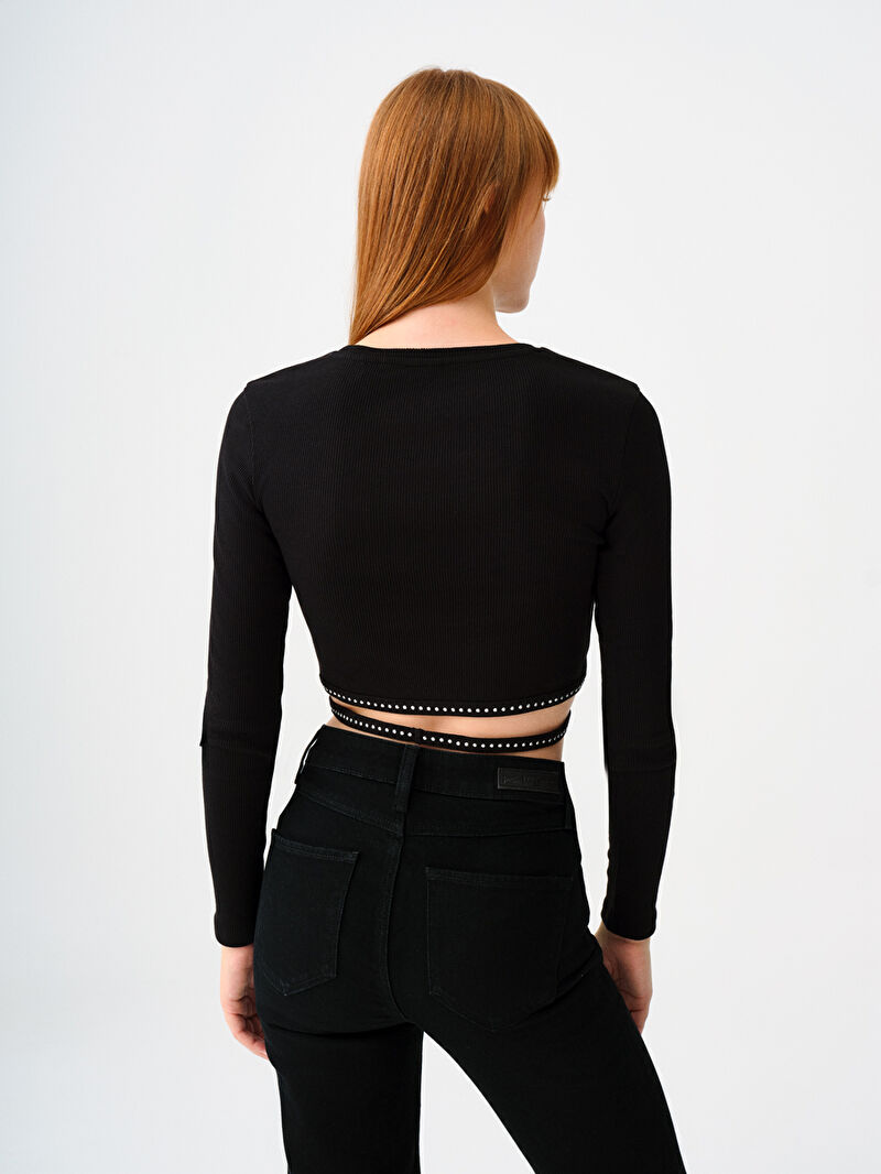 Crop Kadın Bluz U.kol